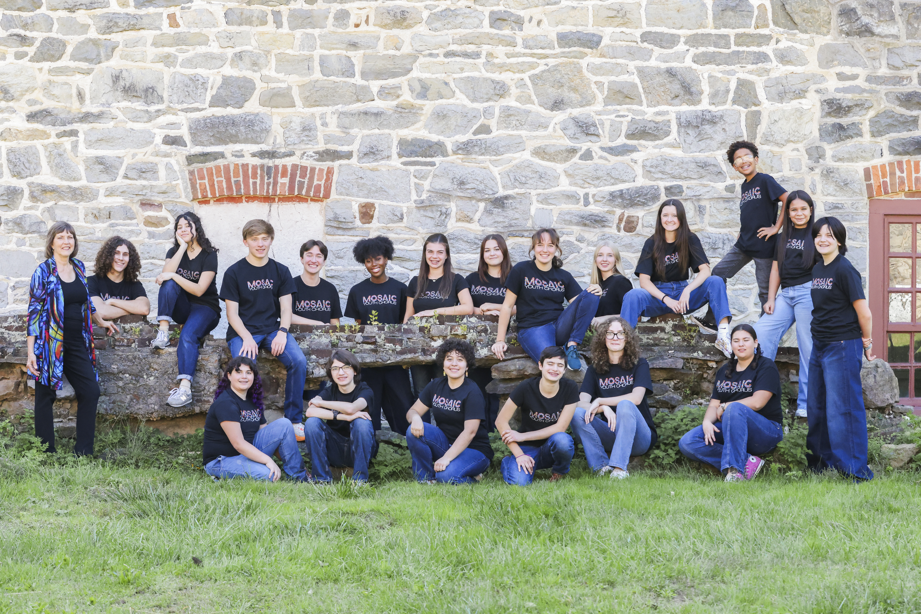 Mosaic Youth Chorus poses for a photo in downtown Bethlehem, PA